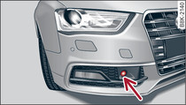Parte delantera del Audi A1: Sensor radárico